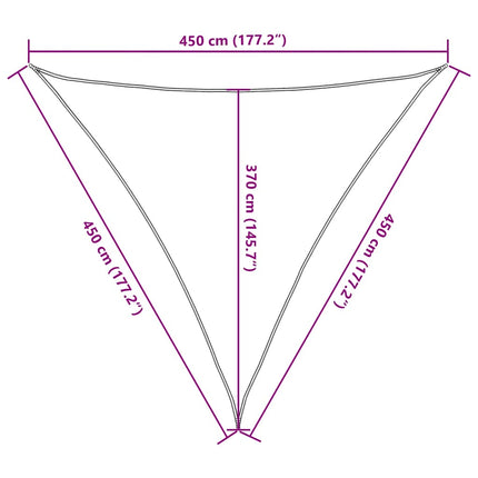 Solsegel 160 g/m² svart 4,5x4,5x4,5 m HDPE