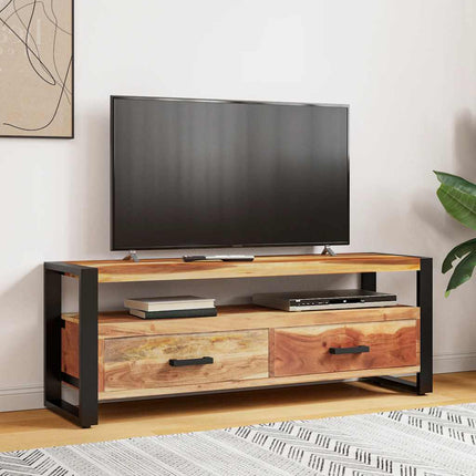 Tv-bänk 120x35x45 cm massivt trä med honungsfinish