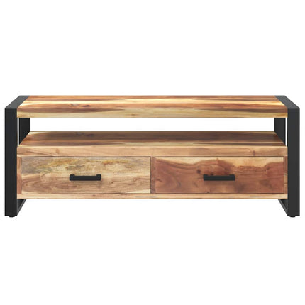Tv-bänk 120x35x45 cm massivt trä med honungsfinish