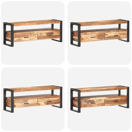 Tv-bänk 120x35x45 cm massivt trä med honungsfinish