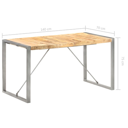 Matbord 140x70x75 cm massivt grovt mangoträ