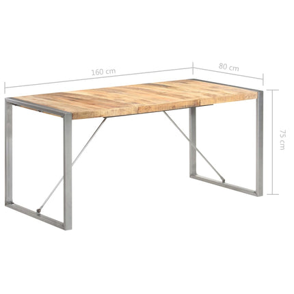 Matbord 160x80x75 cm massivt grovt mangoträ