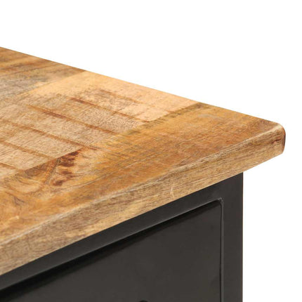 Skänk 110x30x65 cm massivt grovt mangoträ och stål