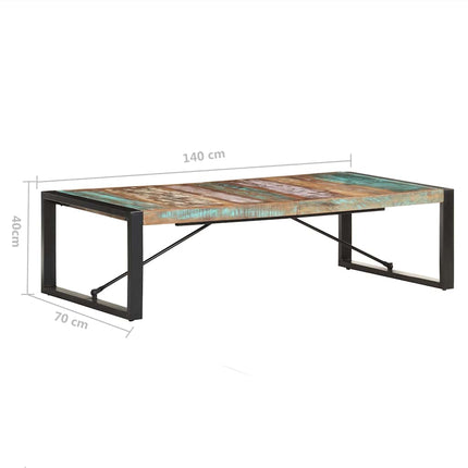 Soffbord 140x70x40 cm massivt återvunnet trä