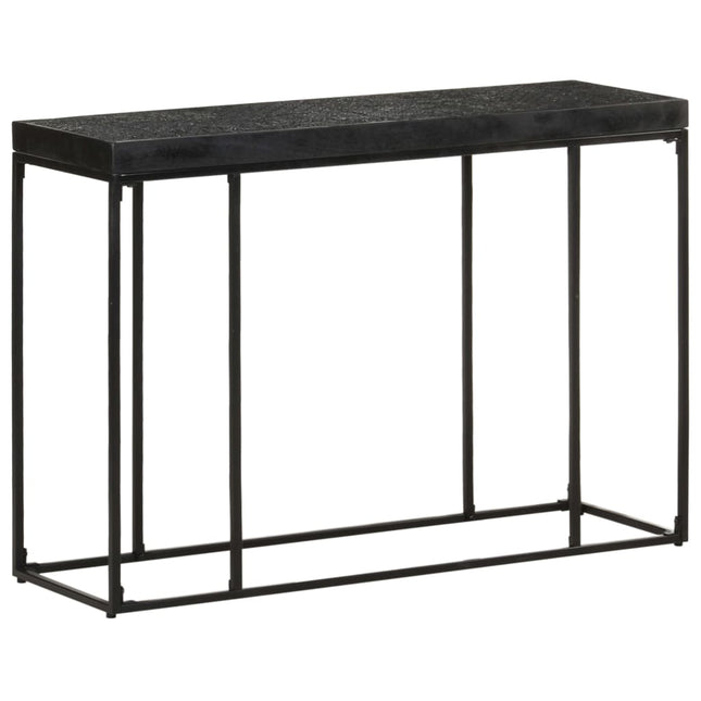 Konsolbord svart 110x35x76 cm massivt akaciaträ och mangoträ
