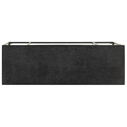 Konsolbord svart 110x35x76 cm massivt akaciaträ och mangoträ