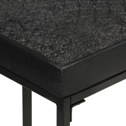 Konsolbord svart 110x35x76 cm massivt akaciaträ och mangoträ