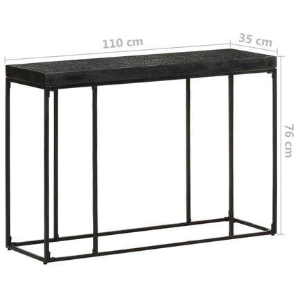 Konsolbord svart 110x35x76 cm massivt akaciaträ och mangoträ