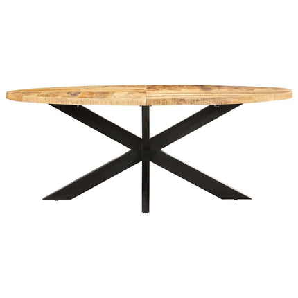 Matbord ovalt 200x100x75 cm grovt mangoträ