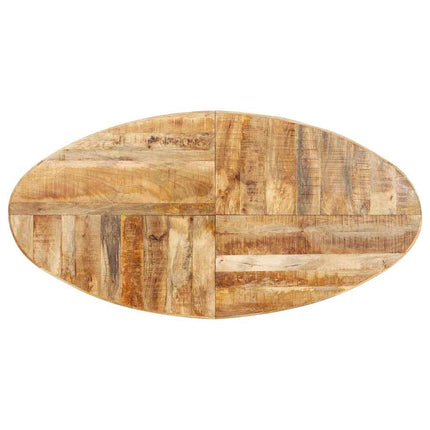 Matbord ovalt 200x100x75 cm grovt mangoträ