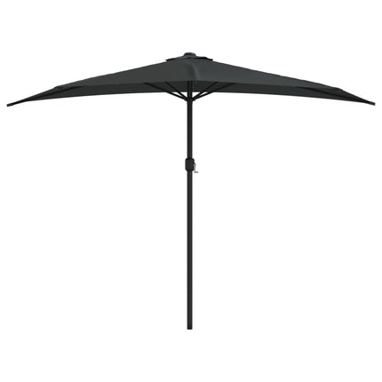 Balkongparasoll med aluminiumstång svart 300x155x223 cm halvt