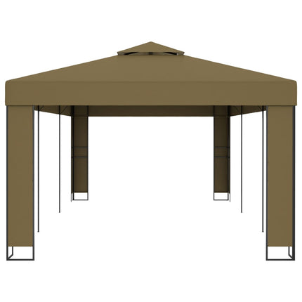 Paviljong dubbla tak 3x6 m taupe 180 g/m²