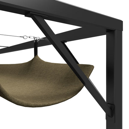 Paviljong med infällbart tak 3x3 m taupe 180 g/m²
