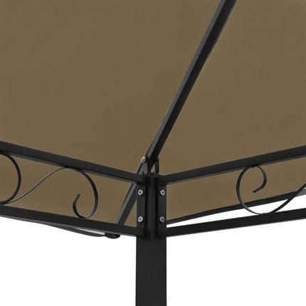 Paviljong med bord och bänkar 2,5x1,5x2,4 m taupe 180 g/m²