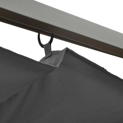 Pergola med infällbart tak antracit 3x3 m stål 180 g/m²