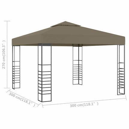 Paviljong 3x3 m taupe 180 g/m²