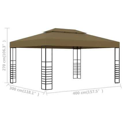 Paviljong 3x4 m taupe 180 g/m²