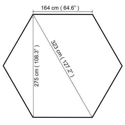 Paviljong 323x275x265 cm vit 180 g/m²