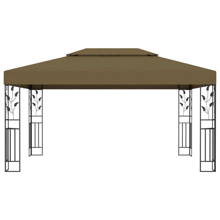Paviljong dubbla tak 3x4 m taupe 180 g/m²