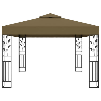 Paviljong dubbla tak 3x4 m taupe 180 g/m²