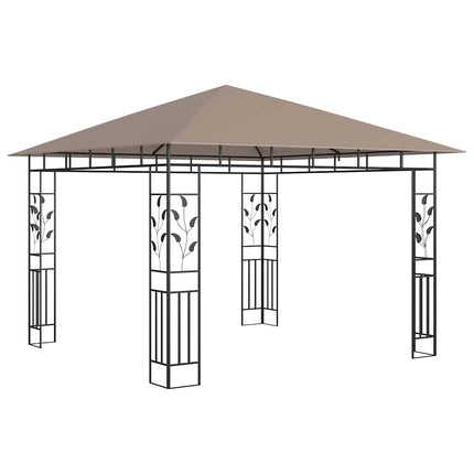 Paviljong med myggnät 3x3x2,73 m taupe 180 g/m²