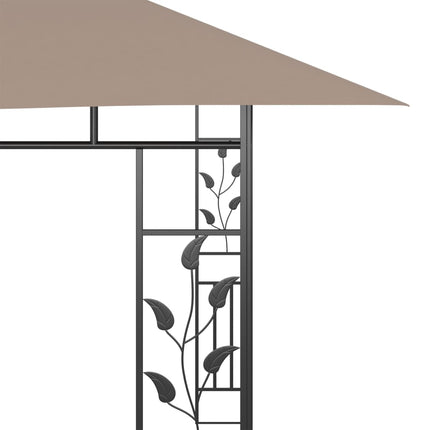 Paviljong med myggnät 4x3x2,73 m taupe 180 g/m²