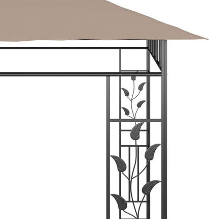 Paviljong med myggnät 6x3x2,73 m taupe 180 g/m²