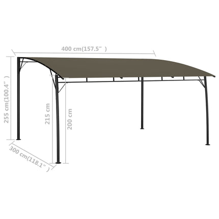 Paviljong 4x3x2,55 m taupe
