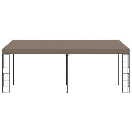 Väggmonterad paviljong 6x3 m taupe tyg