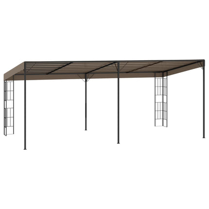 Väggmonterad paviljong 6x3 m taupe tyg