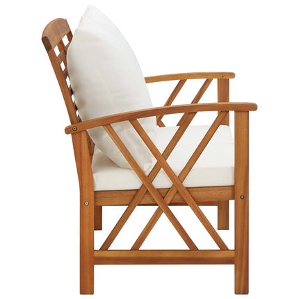 Trädgårdsbänk med dynor 119 cm massivt akaciaträ