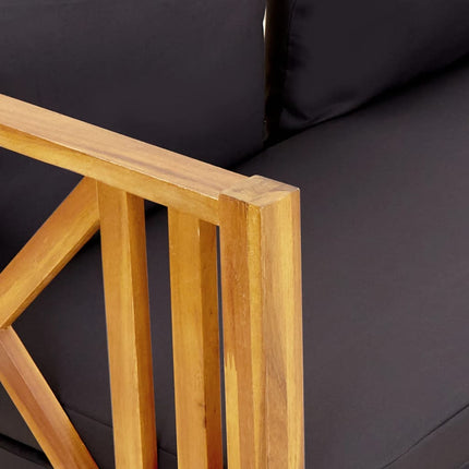 Trädgårdsbänk 2-sits med dynor 122 cm massivt akaciaträ