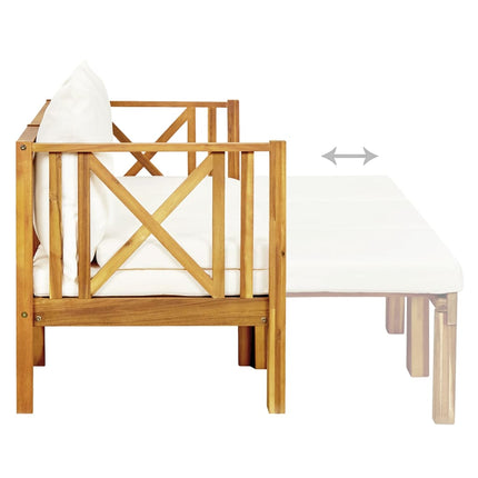 Trädgårdsbänk 3-sits med dynor 179 cm massivt akaciaträ