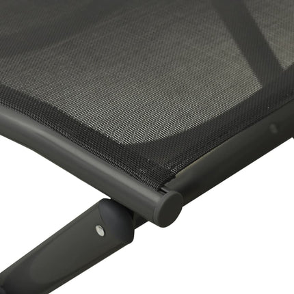 Loungegrupp för trädgården 3 delar textilen & aluminium svart