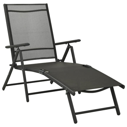 Loungegrupp för trädgården 3 delar textilen & aluminium svart