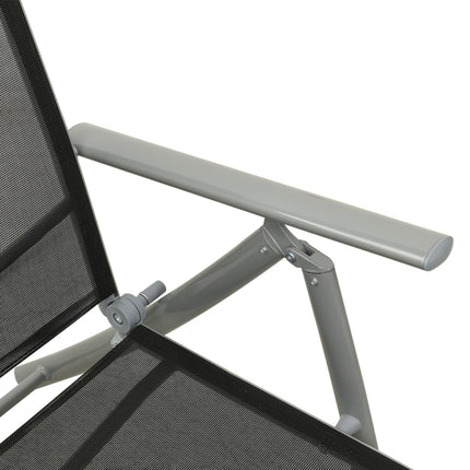 Loungegrupp för trädgården 3 delar textilen och aluminium silver