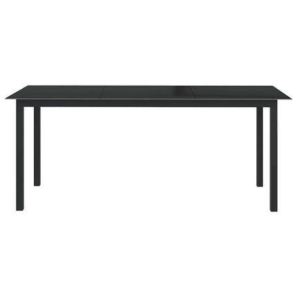 Trädgårdsbord svart 190x90x74 cm aluminium och glas