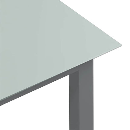 Trädgårdsbord ljusgrå150x90x74 cm aluminium och glas