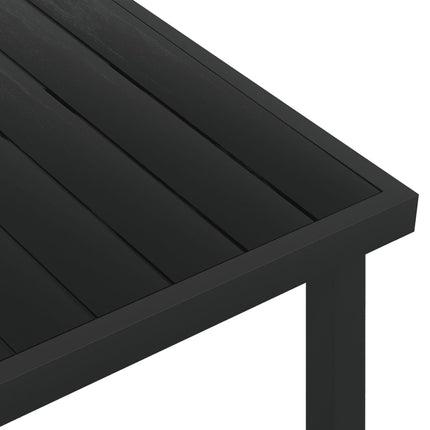 Trädgårdsbord svart 140x90x74 cm aluminium och WPC
