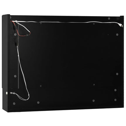 LED-Spegelskåp för badrum svart 80x15x60 cm MDF