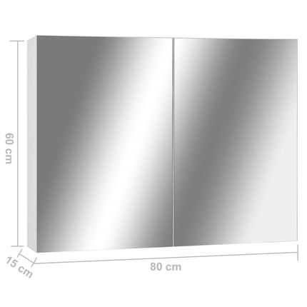 Spegelskåp för badrum vit 80x15x60 cm MDF