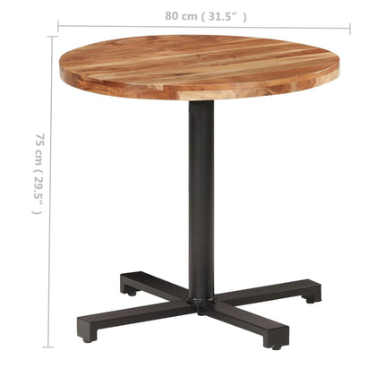 Cafébord runt Ø80x75 cm massivt akaciaträ