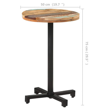 Cafébord runt Ø50x75 cm massivt återvunnet trä