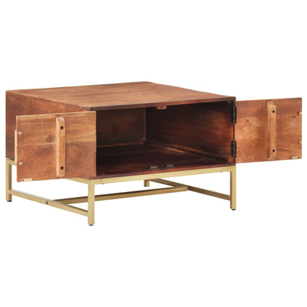 Soffbord honungsbrun 67x67x45 cm massivt akaciaträ