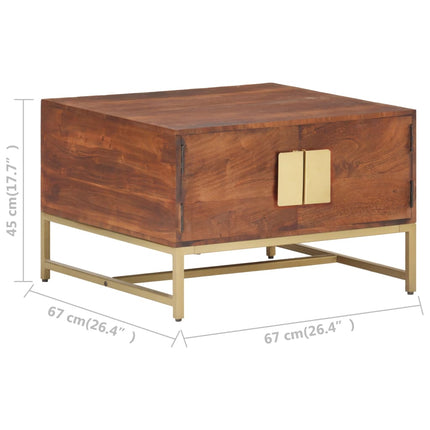 Soffbord honungsbrun 67x67x45 cm massivt akaciaträ