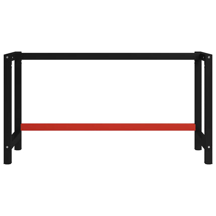 Ram till arbetsbänk metall 150x57x79 cm svart och röd