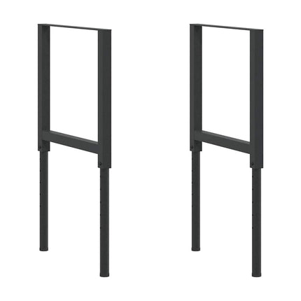 Ramar till arbetsbänk 2 st metall 55x(69-95,5) cm svart