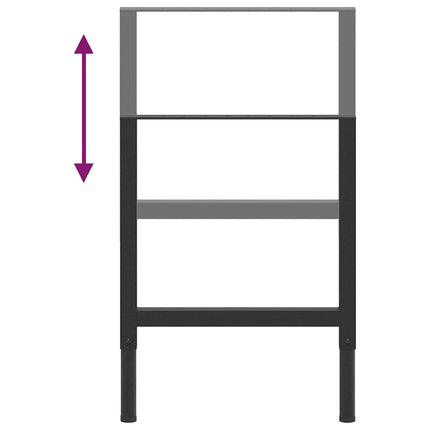 Ramar till arbetsbänk 2 st metall 55x(69-95,5) cm svart
