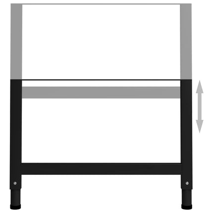 Ramar till arbetsbänk 2 st metall 85x(69-95,5) cm svart