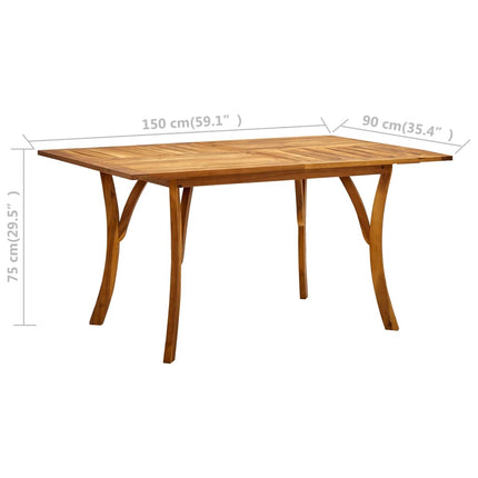 Trädgårdsbord 150x90x75 cm massivt akaciaträ